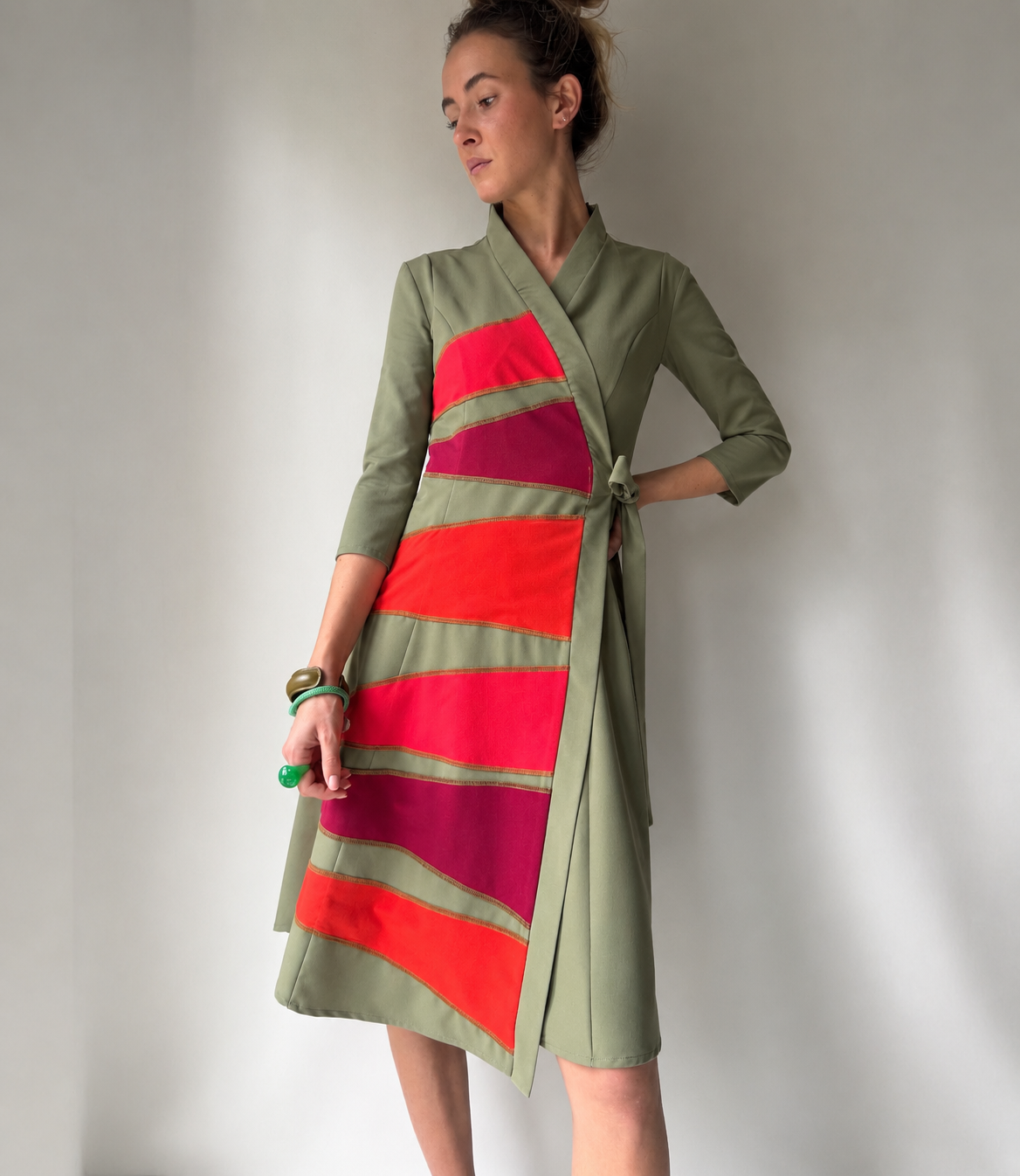 Rainbow Long Wrap dress - Slika 2