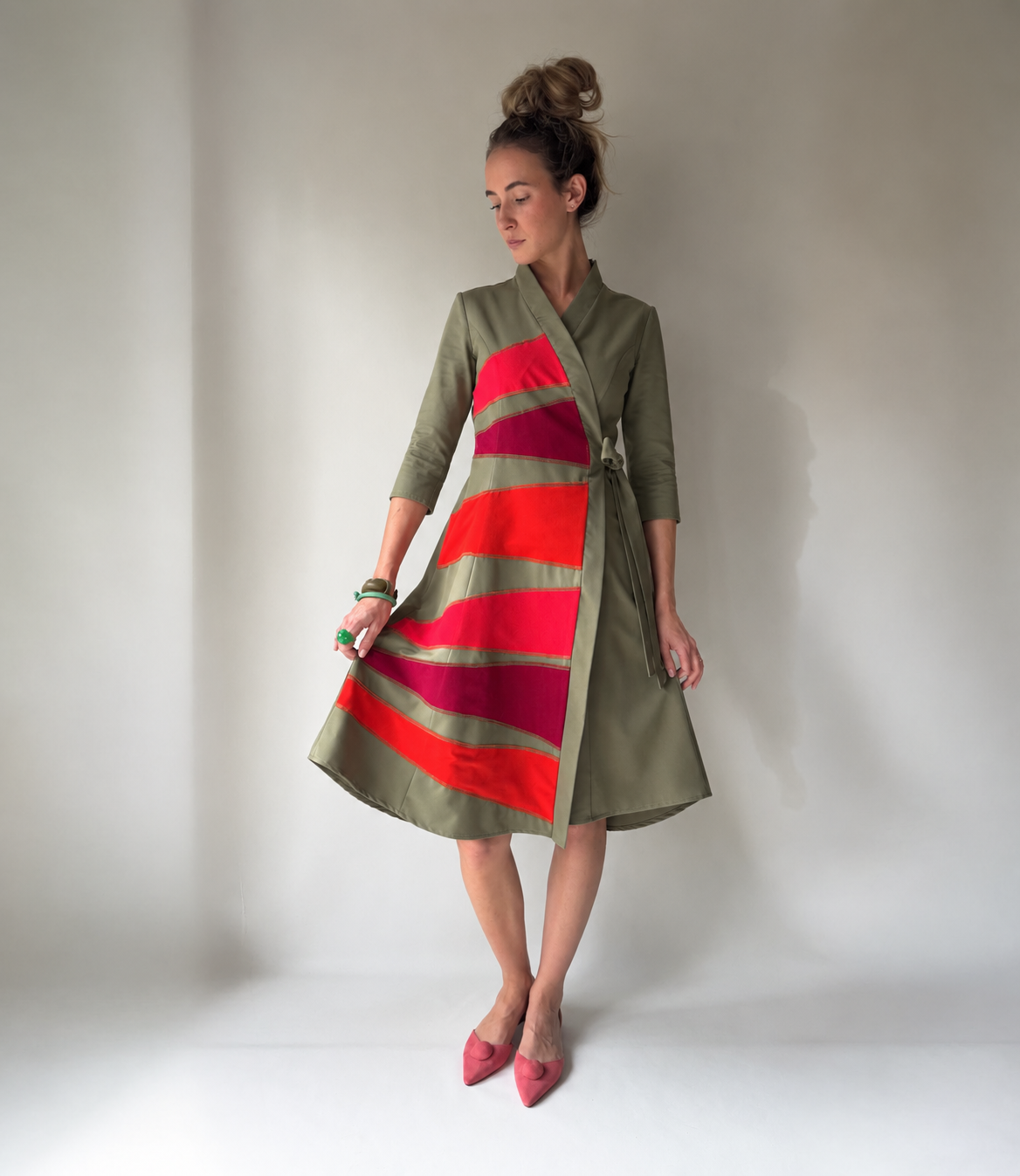 Rainbow Long Wrap dress