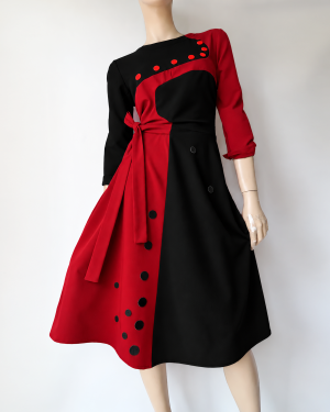 Flare Red and Black dress