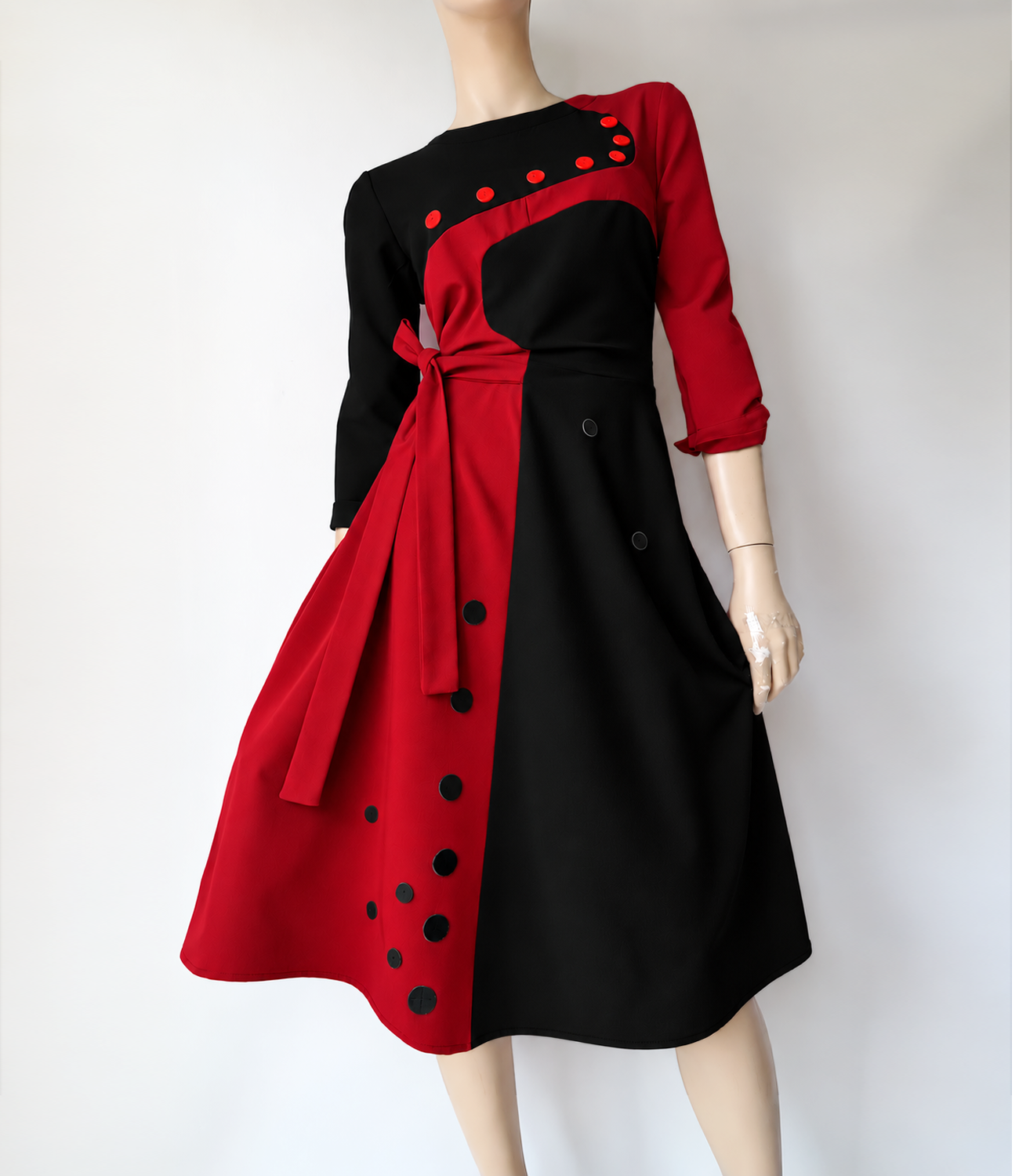 Flare Red and Black dress